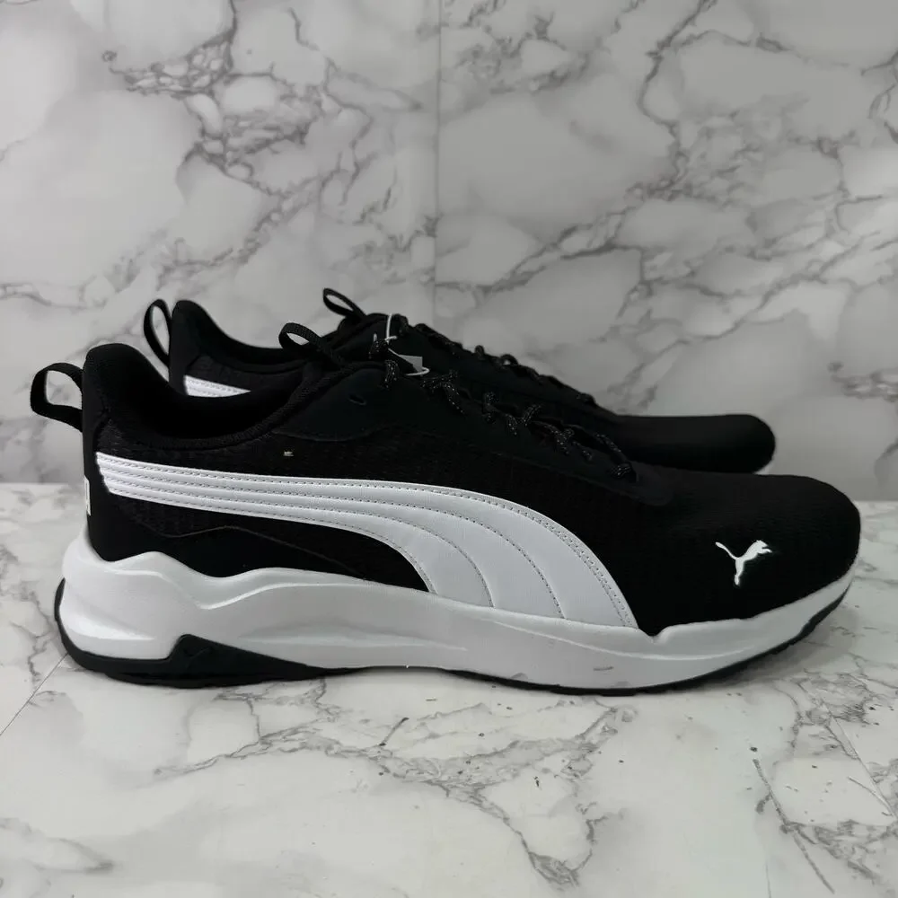 Puma Men's Black and White Running Sneakers